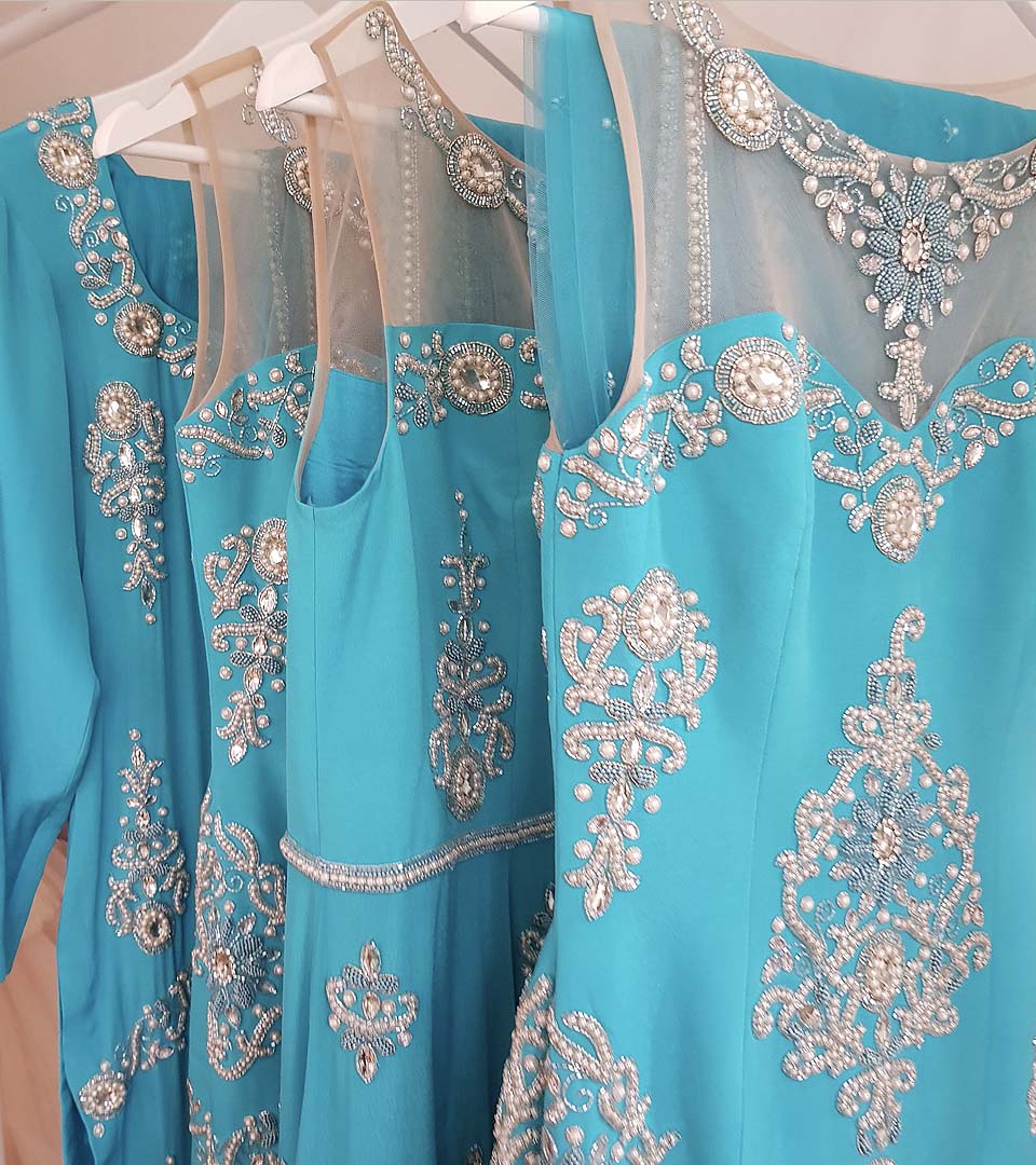 Bespoke Indian wedding outfits for the bridal party and family