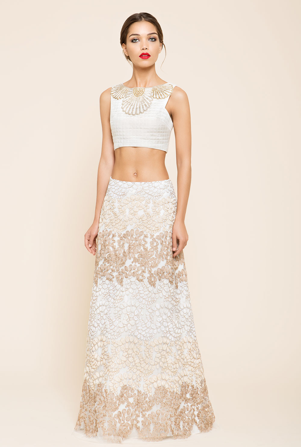 Modern two-piece wedding outfit for contemporary brides